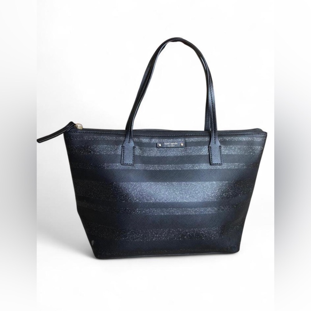 KATE SPADE BLACK SHIMMERING HANDBAG/ SATCHEL